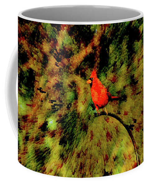Cardinal Coffee Mug featuring the photograph Sun Shines on the Cardinal by Diane Lindon Coy