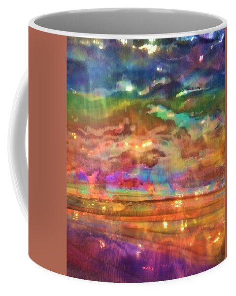 Sunlight Coffee Mug featuring the glass art Sun Spots Abstract by Mary Poliquin - Policain Creations