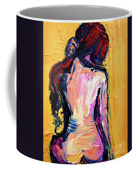 Nude Coffee Mug featuring the painting Sunbathe by Aja Trier