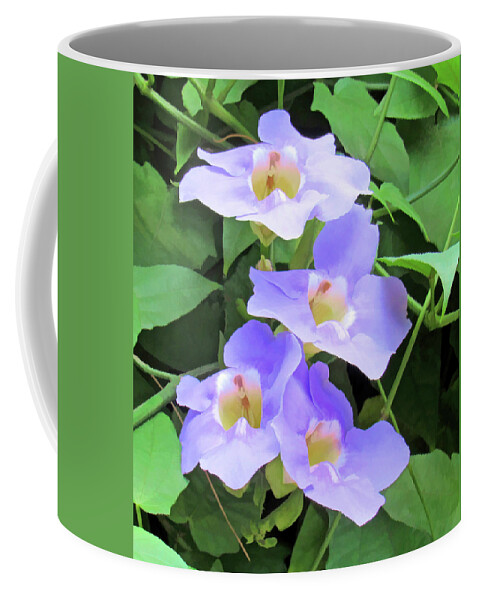 Flower Coffee Mug featuring the photograph Sunbathing Blue Sky Vine by Roberta Byram