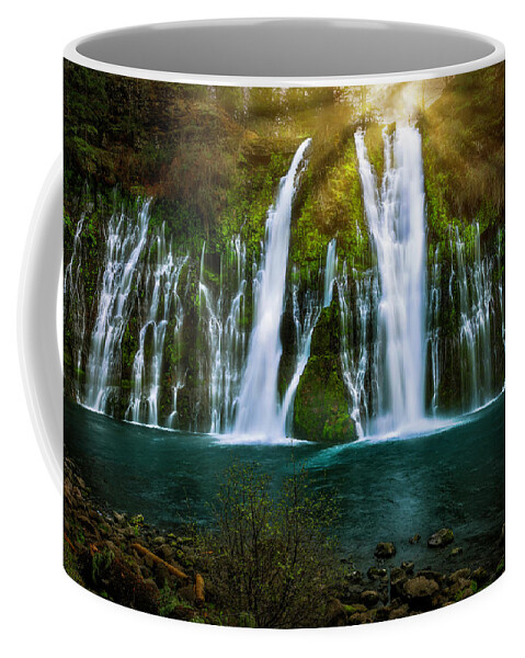 Burney Falls Coffee Mug featuring the photograph Sunbeams at Burney Falls by Don Hoekwater Photography