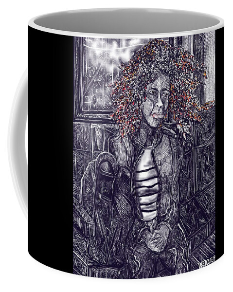 Digital Drawing Coffee Mug featuring the digital art Sunday by Angela Weddle