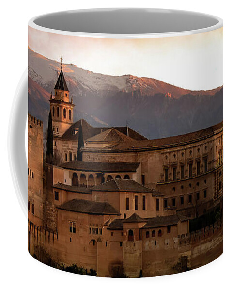 Alhambra Spain Coffee Mug featuring the photograph Sundown Over the Alhambra by Rebecca Herranen