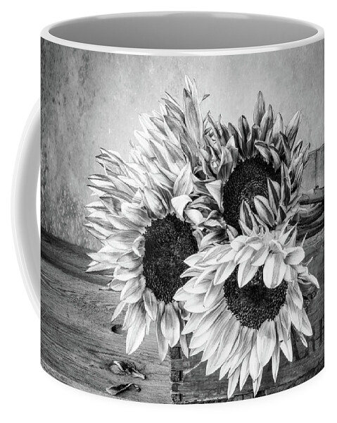 Sunflowers Coffee Mug featuring the photograph Sunflowers and Crate 1 by Connie Carr