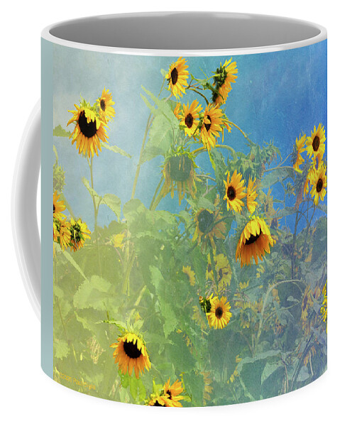 Sunflower Coffee Mug featuring the photograph Sunflowers Color Burst by Paul Giglia