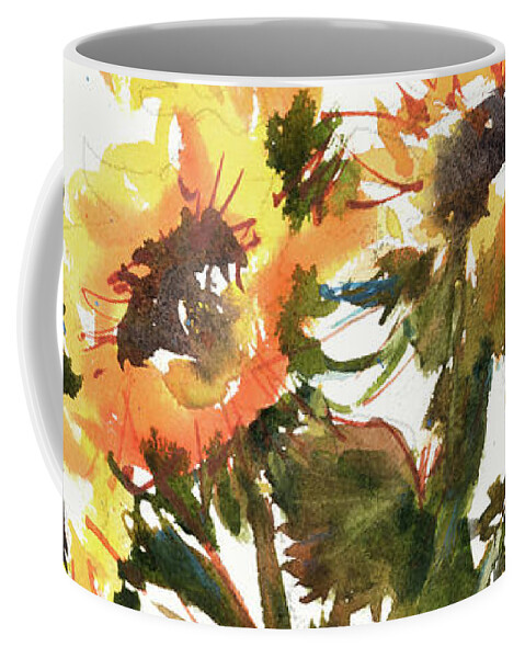 Sunflower Coffee Mug featuring the painting Sunflowers for Ukraine by Judith Levins