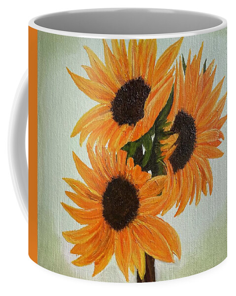 Oil Coffee Mug featuring the painting Sunflowers by Lisa White