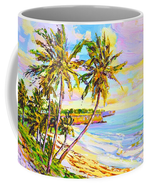 Ocean Coffee Mug featuring the painting Sunny Beach. Ocean. by Iryna Kastsova