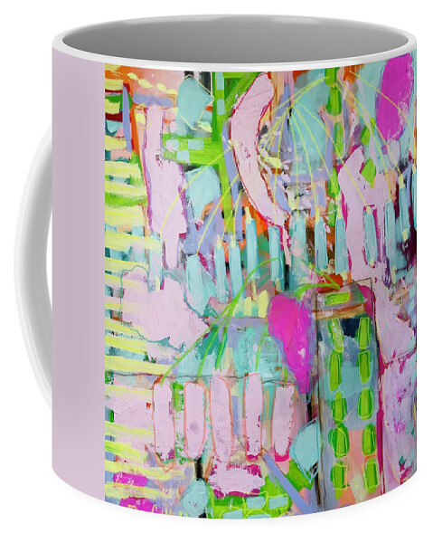 Yellow Coffee Mug featuring the painting Sunny Beach by Pam Gillette