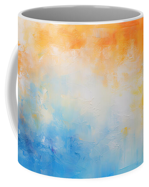 Yellow Coffee Mug featuring the painting Sunny Memories at the Beach by Lourry Legarde