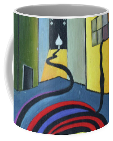 Abstract Coffee Mug featuring the painting Sunny Side Up by Karin Eisermann