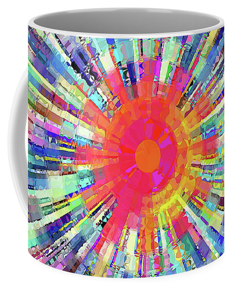 Sun Coffee Mug featuring the digital art Sunplosion Crystals by David Manlove