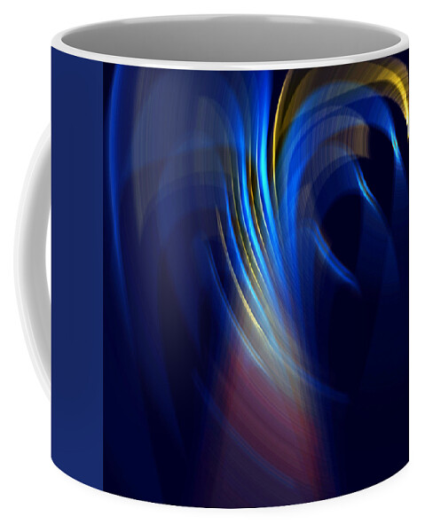 Abstract Art Coffee Mug featuring the digital art Sunray Blues by Ronald Mills