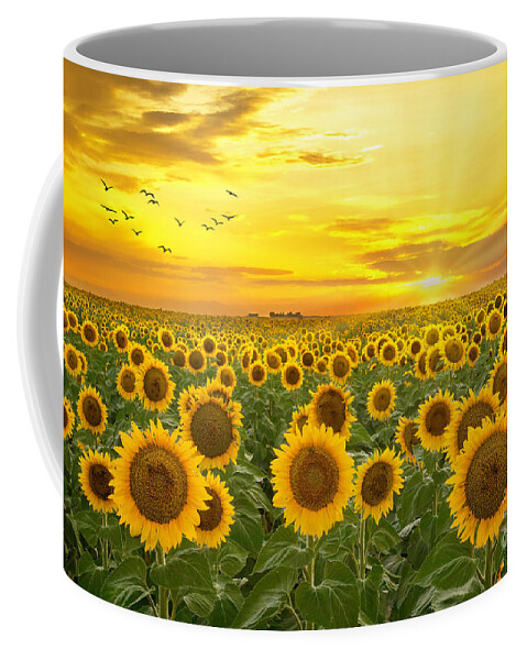 Sunflower Coffee Mug featuring the photograph Sunrays and Sunflowers by Ronda Kimbrow