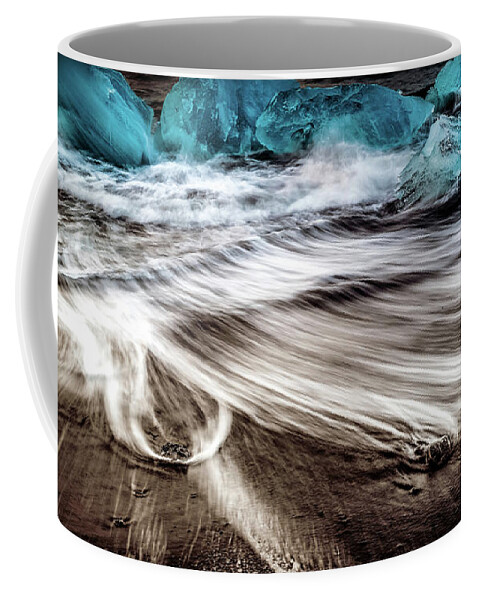 Sunrise Coffee Mug featuring the photograph Sunrise 3 Black Diamond Beach Jokulsarlon Iceland by M G Whittingham