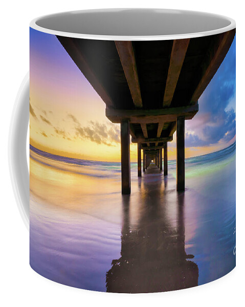 Texas Coffee Mug featuring the photograph Sunrise at Caldwell Pier Port Aransas Texas by Bee Creek Photography - Tod and Cynthia
