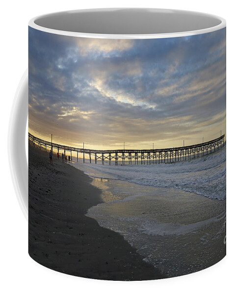 Sunrise Coffee Mug featuring the photograph Sunrise at Holden Beach Pier 6549 by Jack Schultz