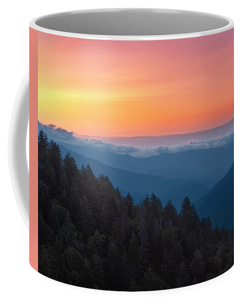 Coffee Mug featuring the photograph Sunrise at the Great Smokey Mountains by Patrick Van Os