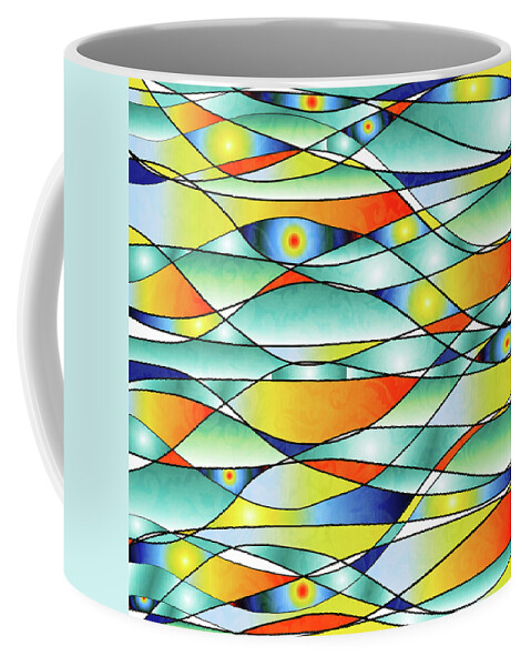 Sunrise Coffee Mug featuring the digital art Sunrise Fish Eyes by Sand And Chi