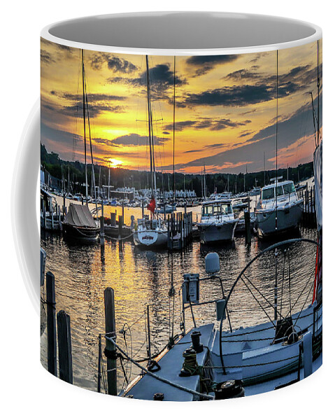 Ohana Coffee Mug featuring the photograph Sunrise in Harbor Springs Marina IMG_1219 by Michael Thomas