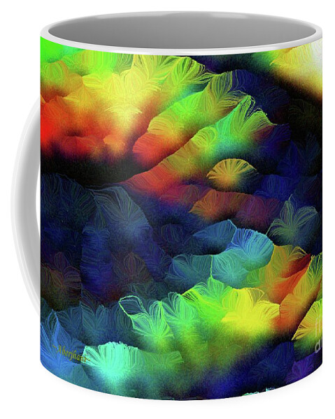 Abstract Landscape Coffee Mug featuring the painting Sunrise in the Valley of Compassion by Aberjhani