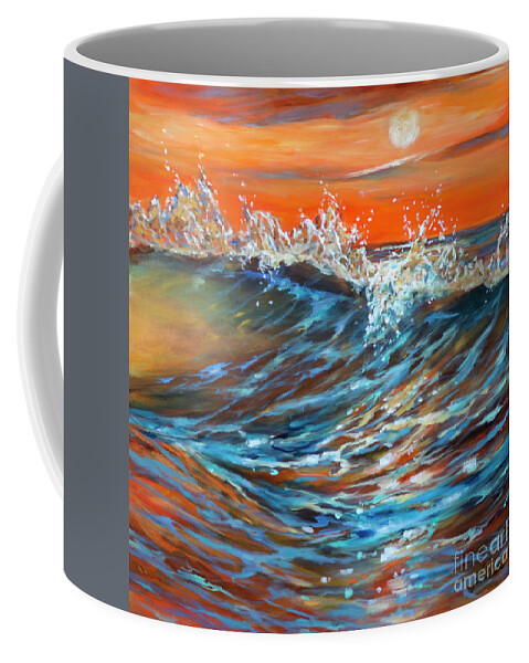Ocean Coffee Mug featuring the painting Sunrise Lace by Linda Olsen