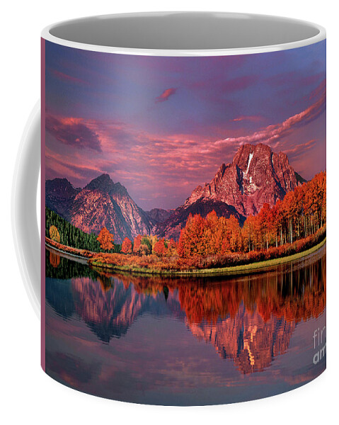Dave Welling Coffee Mug featuring the photograph Sunrise Mount Moran Oxbow Bend Grand Tetons Np by Dave Welling