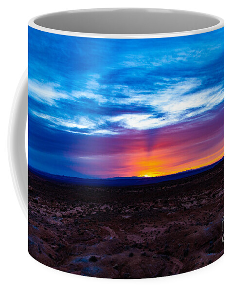 Sunrise Monument Valley Utah Coffee Mug featuring the photograph Sunrise Near Monument Valley by JD Smith