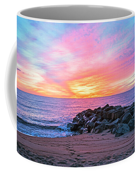 Newburyport Coffee Mug featuring the photograph Sunrise on Plum Island Newburyport MA Blue Water by Toby McGuire