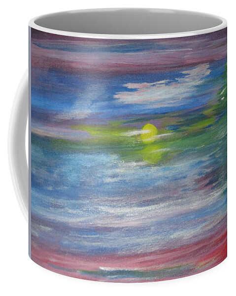 Sunrise Coffee Mug featuring the painting Sunrise over Lake Michigan by Elizabeth Simpson