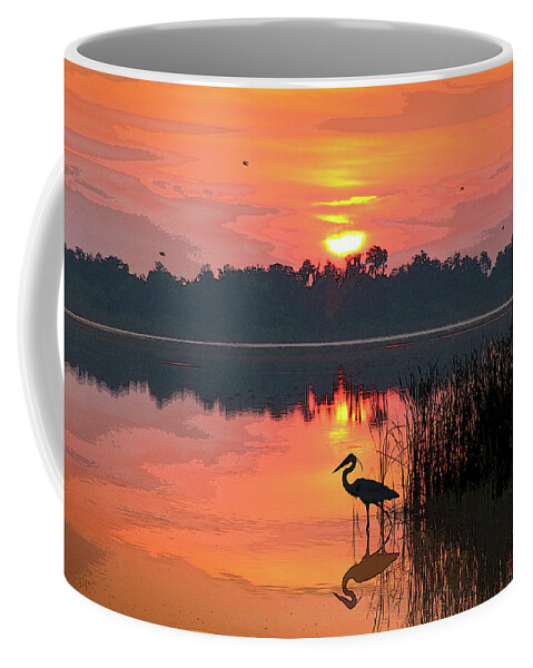 Sunrise Coffee Mug featuring the photograph Sunrise Over Lake Smart by Robert Carter