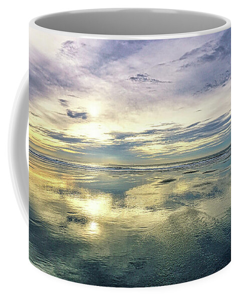Rye Beach Nh Coffee Mug featuring the digital art Sunrise - Rye Beach, NH by Deb Bryce