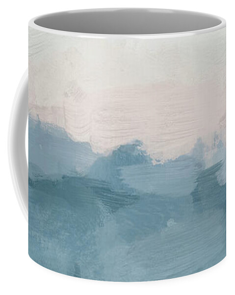 Abstract Coffee Mug featuring the painting Sunrise Waves by Rachel Elise