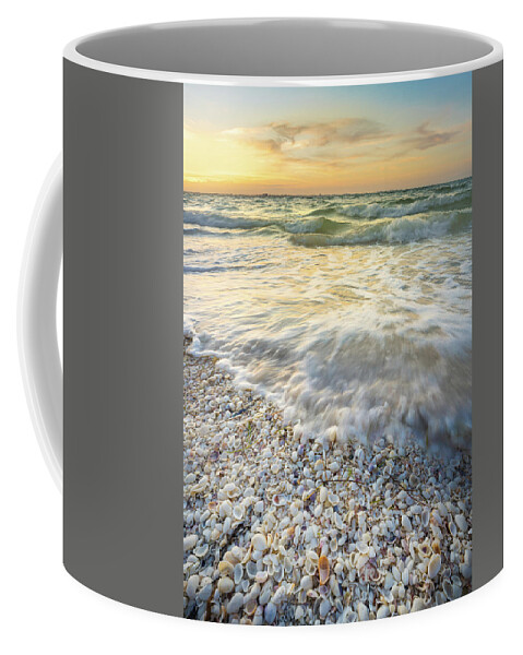 Seashells Coffee Mug featuring the photograph Sunrise With Seashells by Jordan Hill