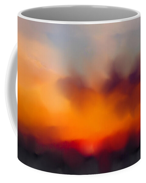 Sunset Coffee Mug featuring the mixed media Sunset abstract by Faa shie