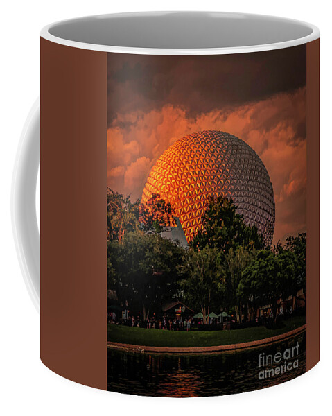 Epcot Coffee Mug featuring the photograph Sunset at Epcot by Nick Zelinsky Jr
