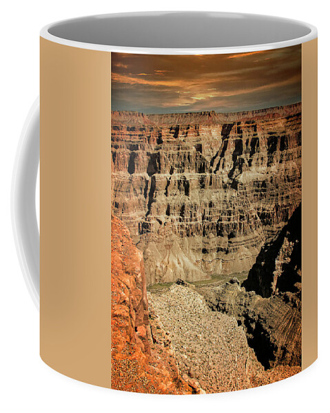 Travel Coffee Mug featuring the mixed media Sunset at the Grand Canyon by Pheasant Run Gallery