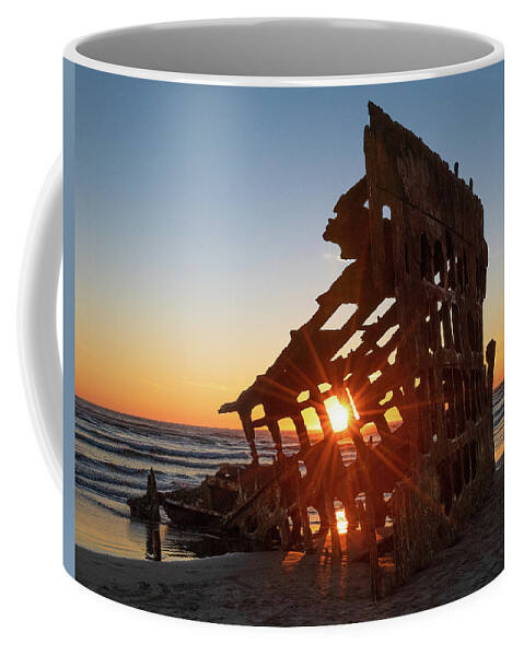 2021 Coffee Mug featuring the photograph Sunset at the Peter Iredale wreck by Patrick Campbell