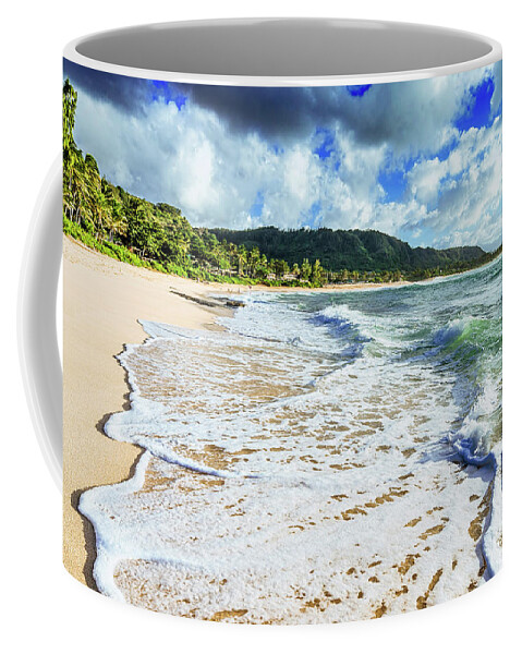 Sunset Beach Coffee Mug featuring the photograph Sunset Beach Foamy Shoreline by Aloha Art