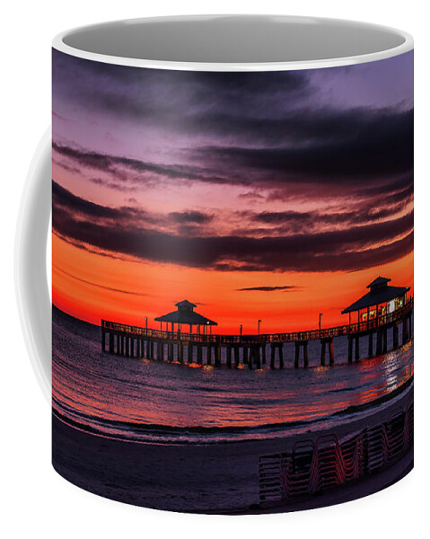 Florida Coffee Mug featuring the photograph Sunset Beach Pier Fort Myers by Dee Potter