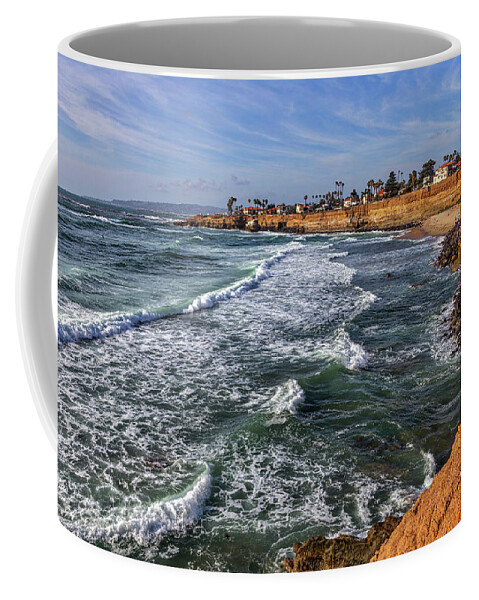 Beach Coffee Mug featuring the photograph Sunset Cliffs 2 by Peter Tellone