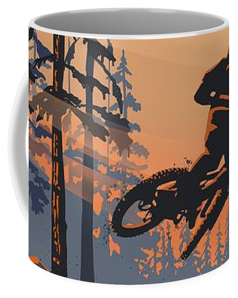 Cycling Art Coffee Mug featuring the painting Dirt Jumper by Sassan Filsoof