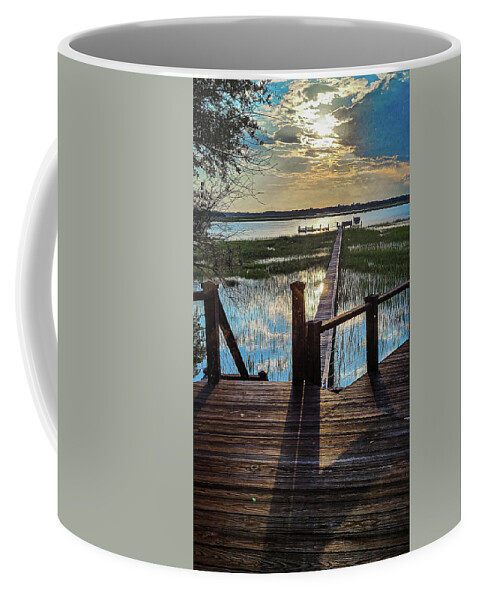 Porch Coffee Mug featuring the photograph Sunset from the porch by Sand Catcher