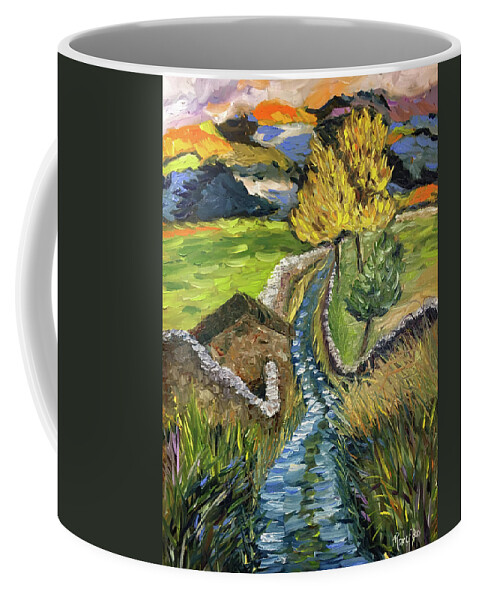 England Coffee Mug featuring the painting Sunset in Yorkshire by Roxy Rich