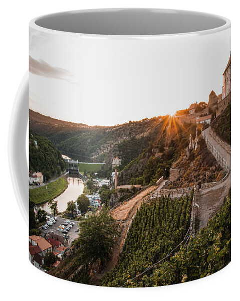 Znojmo Coffee Mug featuring the photograph Sunset in the city of Znojmo by Vaclav Sonnek
