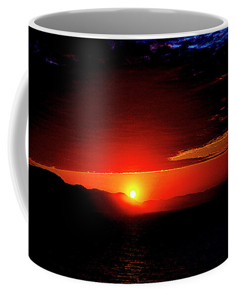 Sunset Coffee Mug featuring the digital art Sunset - Inside Passage Alaska by SnapHappy Photos