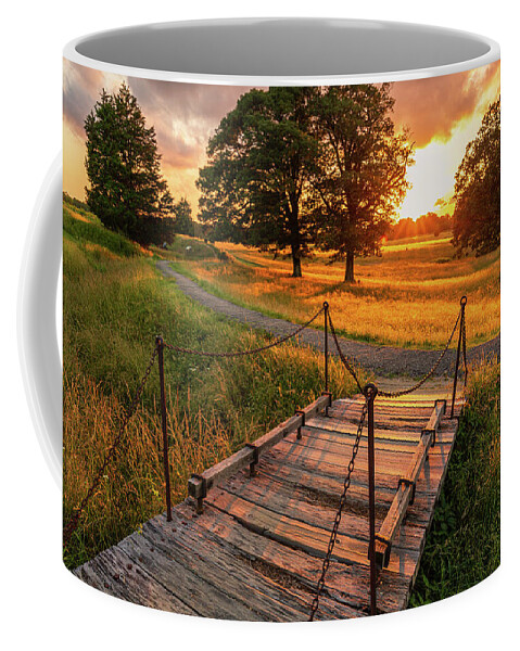 Yorktown Coffee Mug featuring the photograph Sunset Light at Yorktown Battlefield by Rachel Morrison