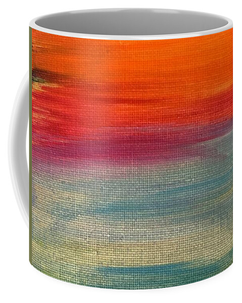 Oil Coffee Mug featuring the painting Sunset by Lisa White