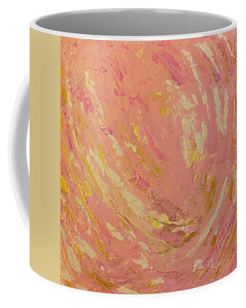 Pink Coffee Mug featuring the painting Sunset by Medge Jaspan