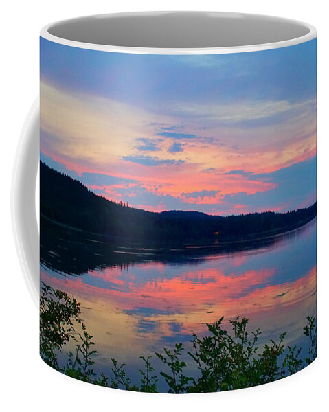 Landscape Coffee Mug featuring the photograph Sunset On Sequim Bay by Bill TALICH
